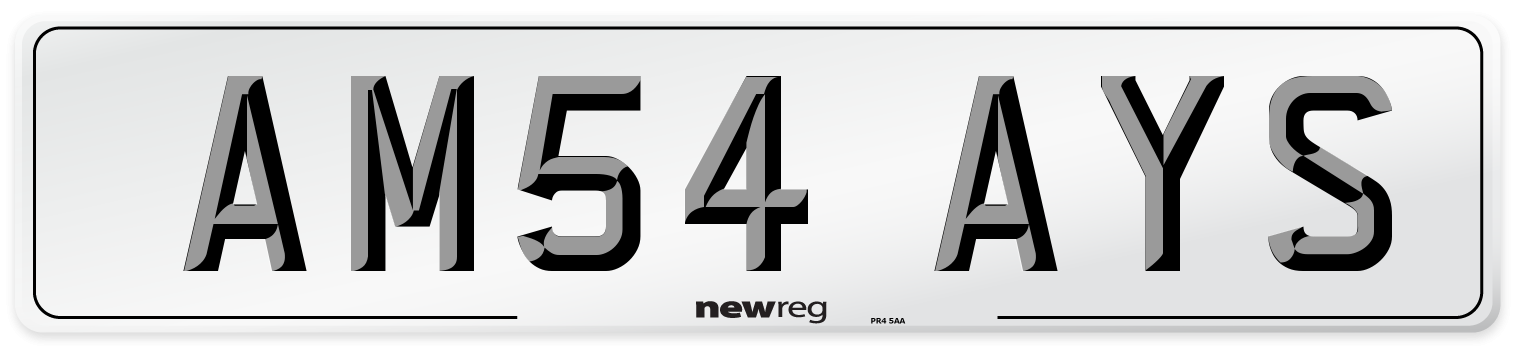 AM54 AYS Number Plate from New Reg
